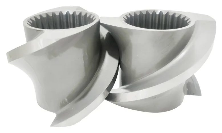 Geçiş Elemanı (Transition Screw Element) — Farklı lob, hatve veya kanal geometrileri arasında kontrollü geçiş için kullanılır